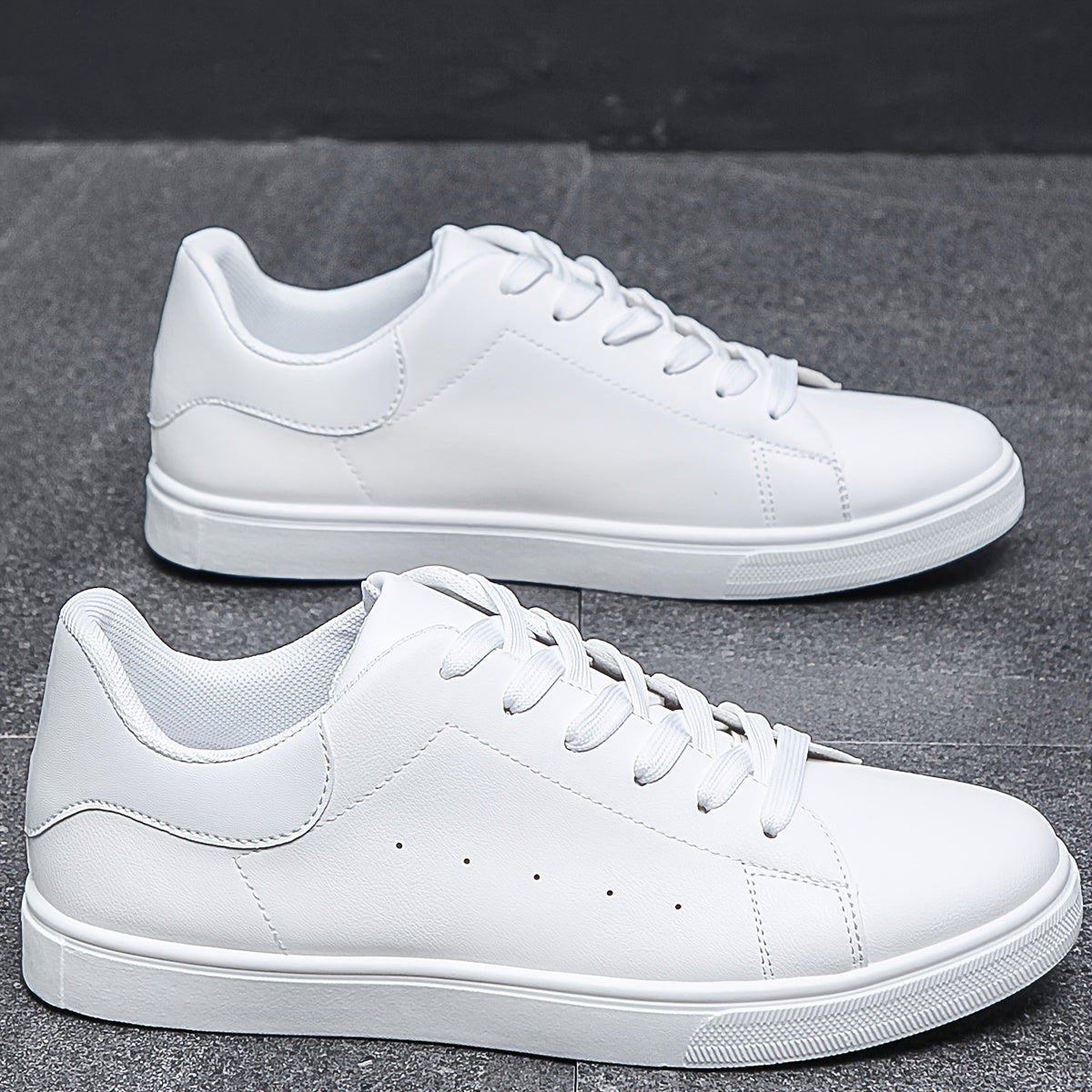Men's PU Leather Lace-up Skate Sneakers