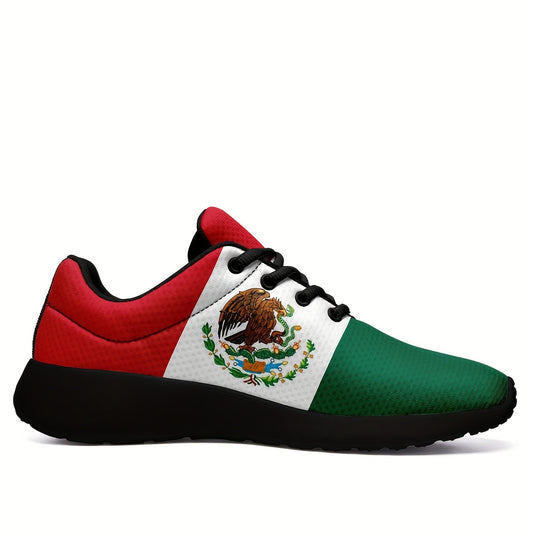 Plus Size Men's Mexico Flag Pattern Sneakers